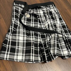 Diesel Black and White Plaid Mini Skirt